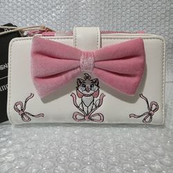 Loungefly Disney The Aristocats Marie Velvet Bow Wallet New 