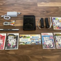 Nintendo Wii Bundle W/ 6 Games & 2 Wiimotes (Motion Plus) 