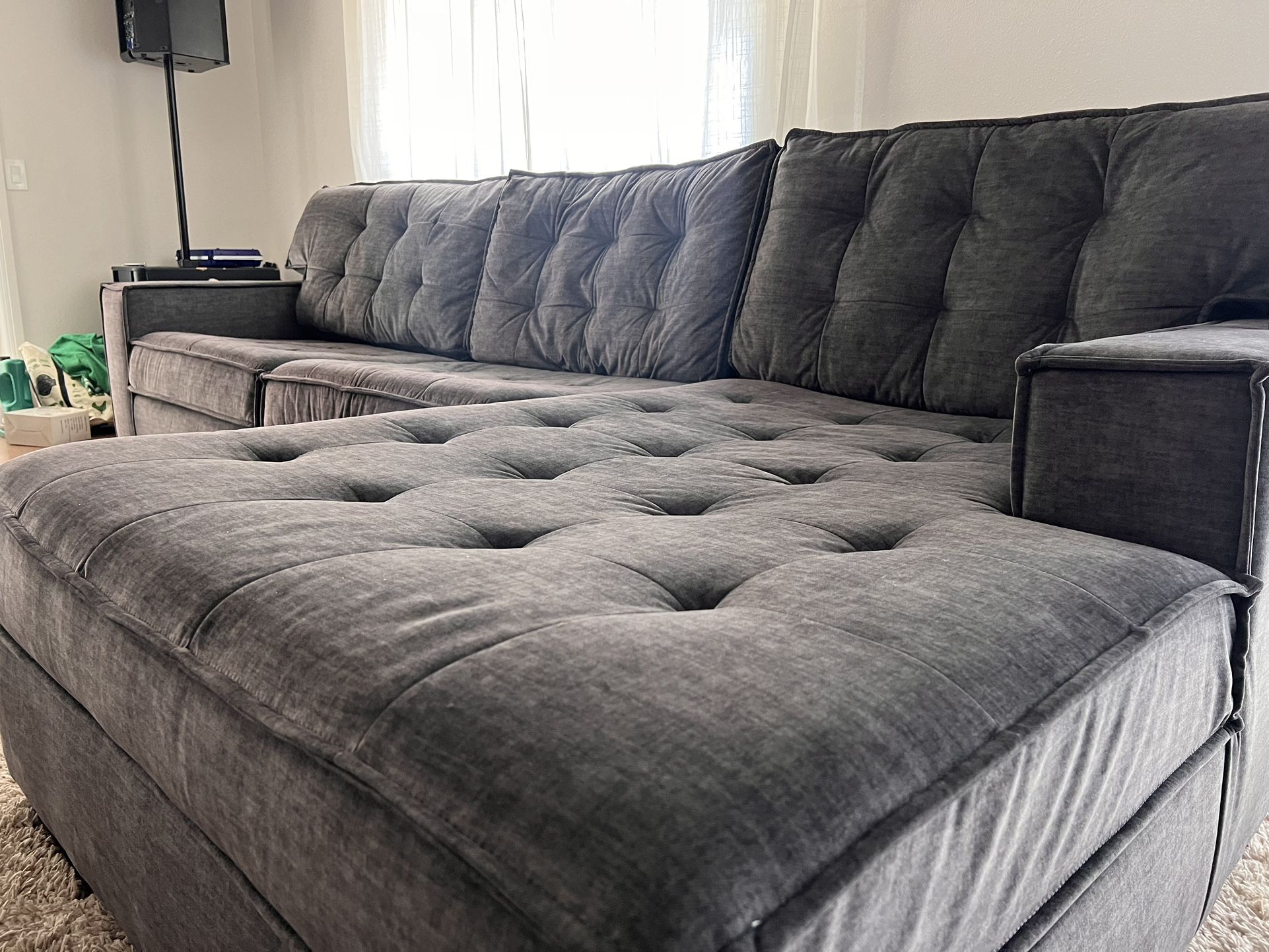 Mint: Large Dark Grey Sectional Couch
