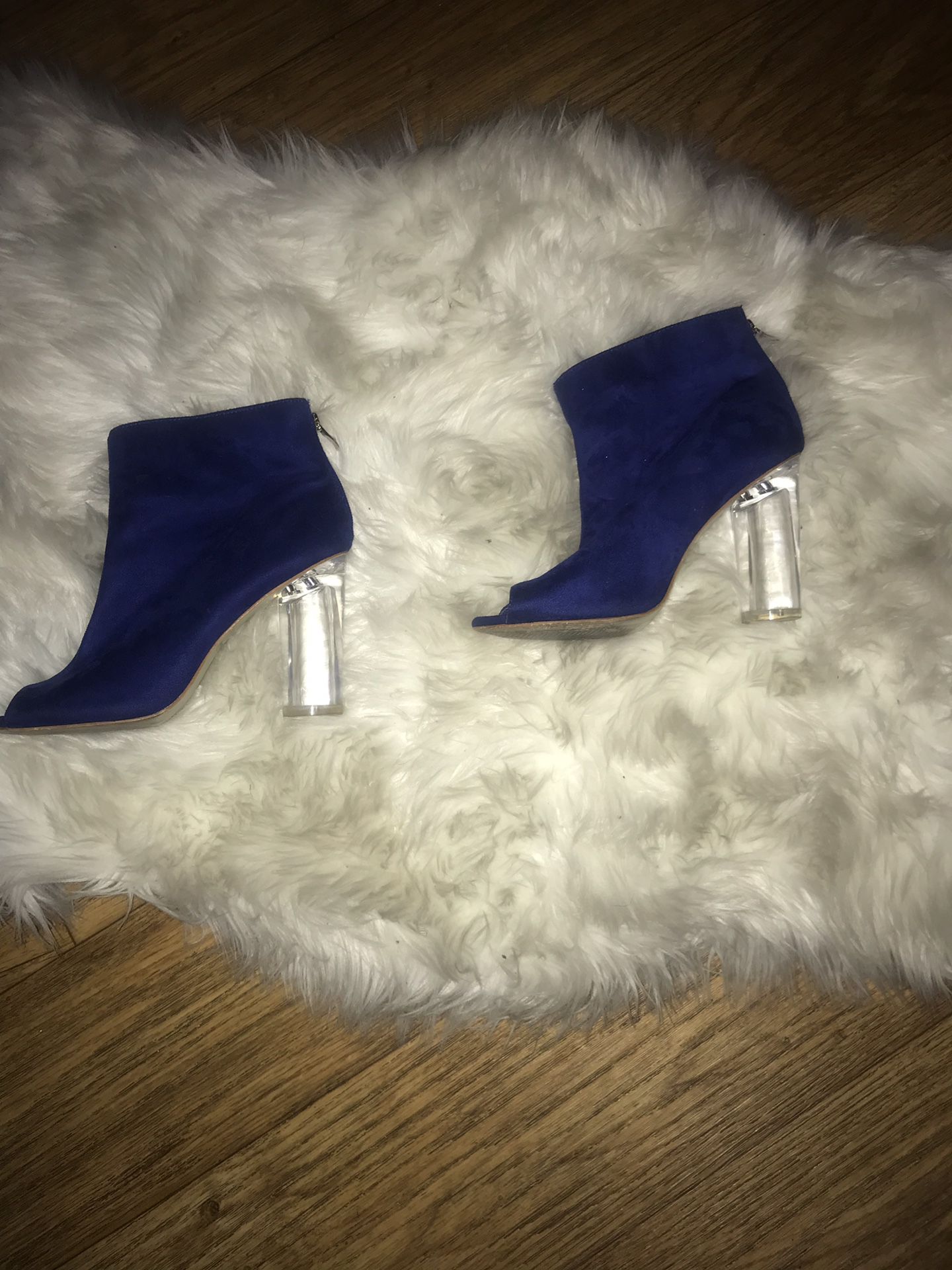 Blue clear heels size 9 in women