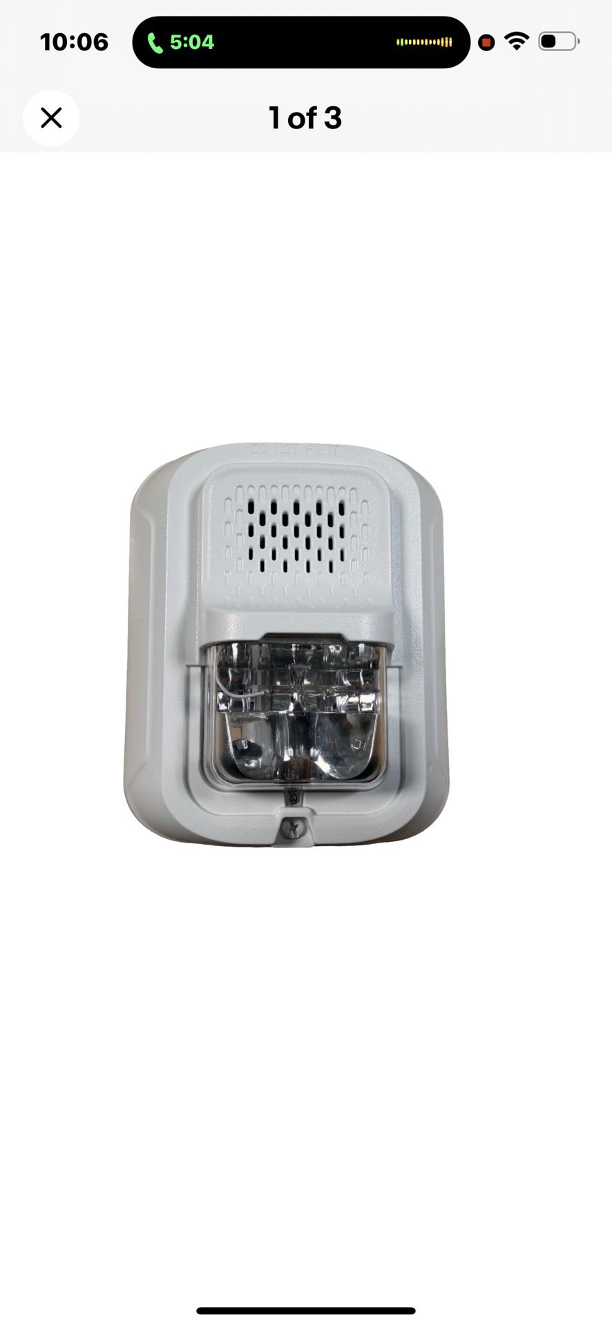 System Sensor P2WL-P Horn Strobe, Wall Mount, No Marking, White, Clear Lens