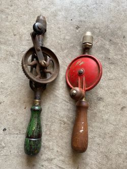 Antique Pair Egg Beater Style HAND DRILL Work Wood