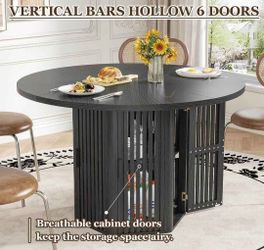 47 Inch Round Dining Table for 4, Circle Kitchen Table with Storage Shelf for Living Room, Walnut

Brand new in box 📦 

(It needs to be assembled)
(T