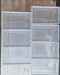 7 clear plastic stackable shoe organizer