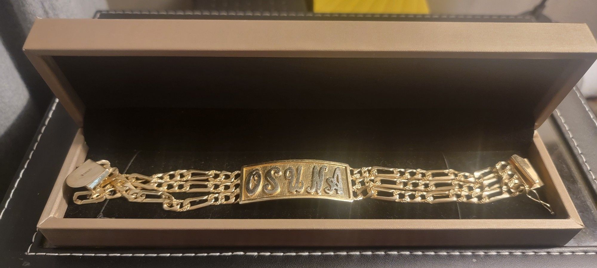 Esclava Para Hombre 14k Oro Blanco Y Amarillo