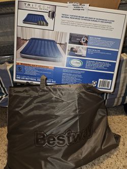 Queen Airbed With Built In Pillow And Pump