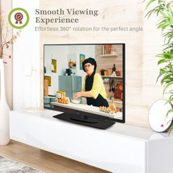 Wooden Bamboo Swivel TV Stand 