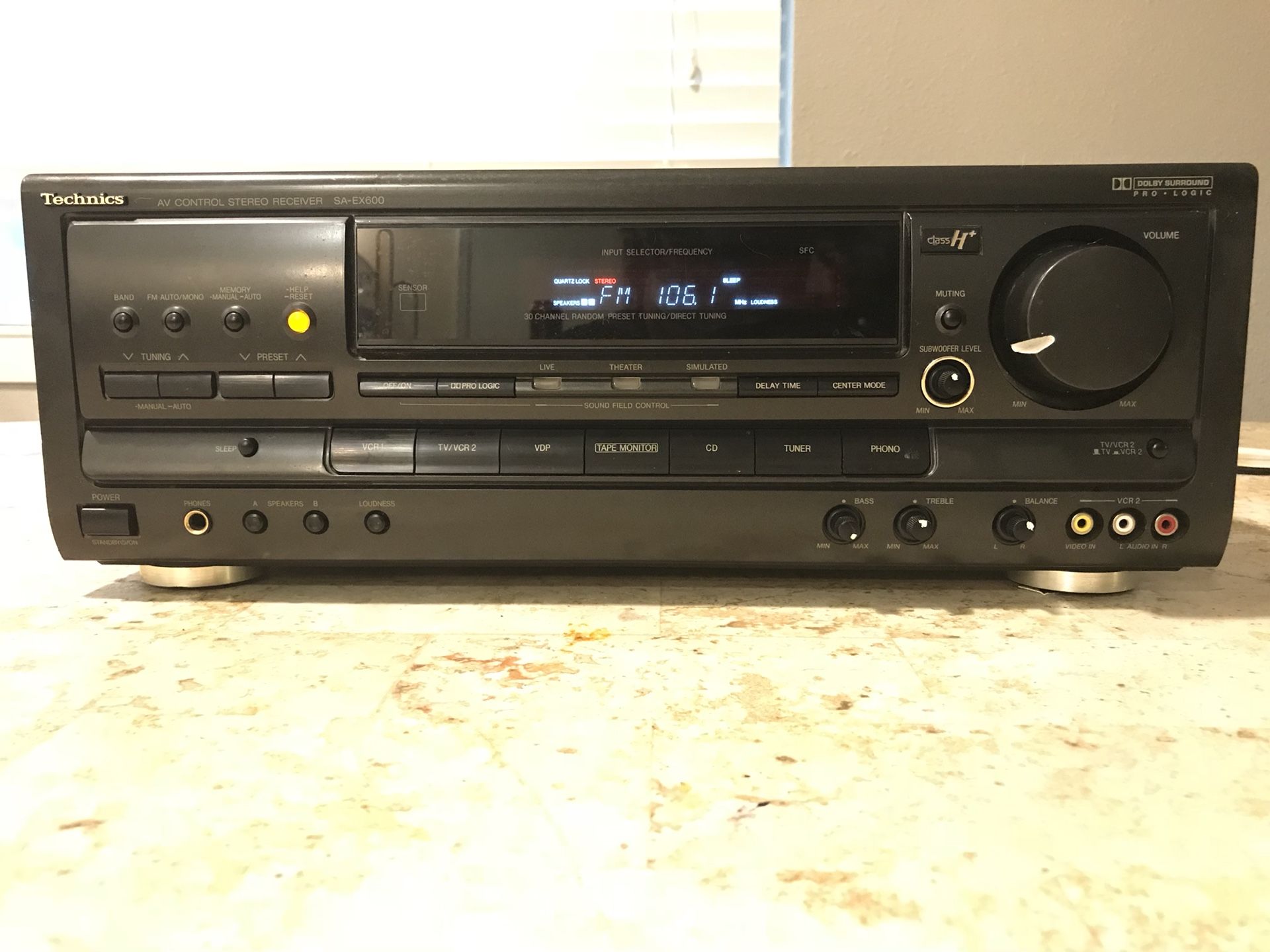 TECHNICS SA-EX600 AV Control Stereo Receiver 5 Channel tuner dolby pro logic