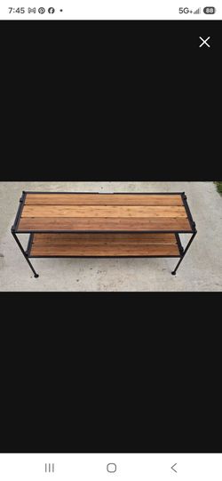 Folding 2-Tier Shoe Rack Entryway Bench Shelf, Tap Twice To See Full pic
