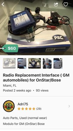 For GM automobiles on star /Bose