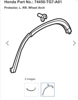 Honda Pilot 16-18 74450-TG7-A01 Protector, Left Rear Wheel Arch