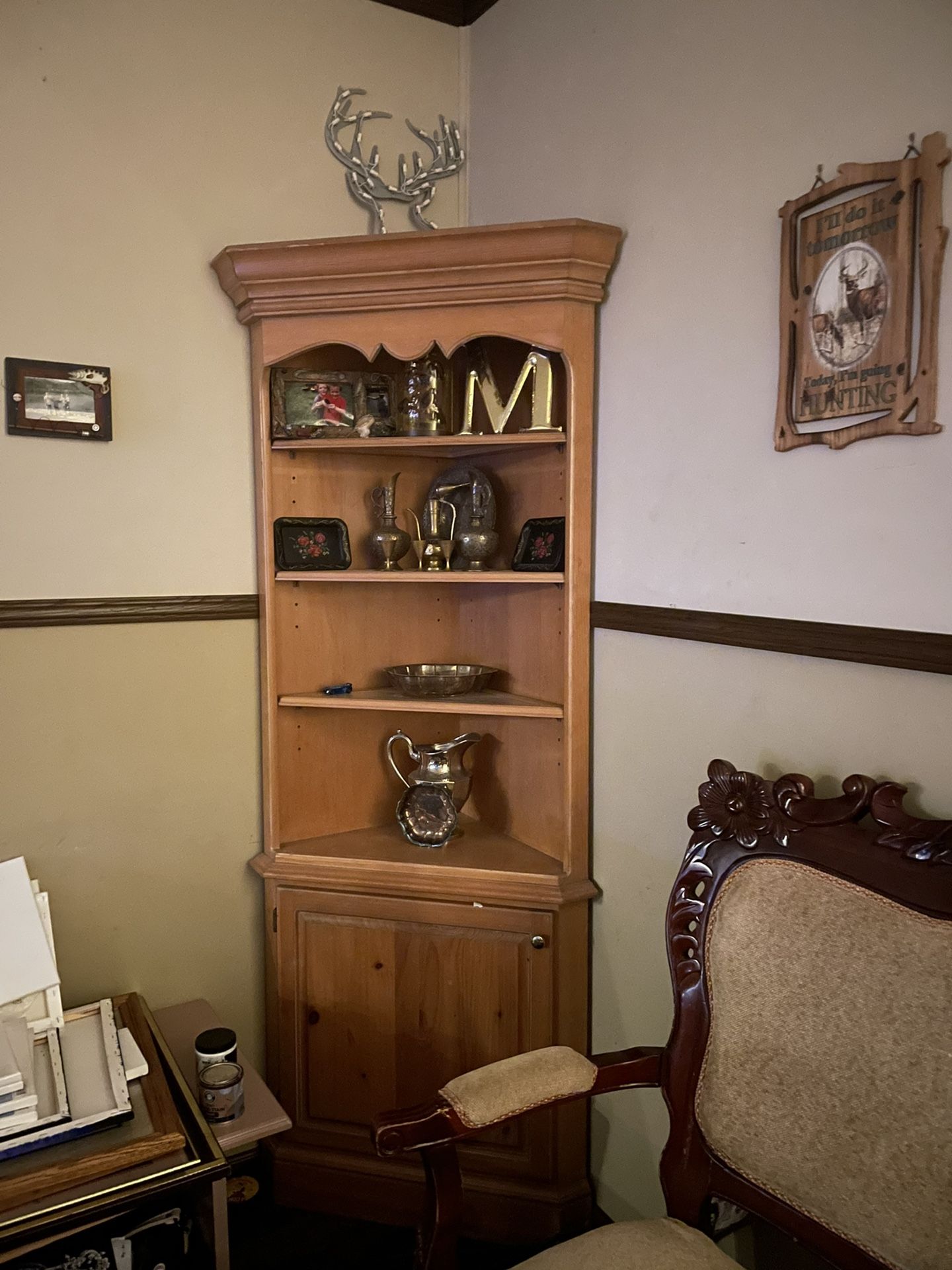 Country Style Corner Cabinet/shelf