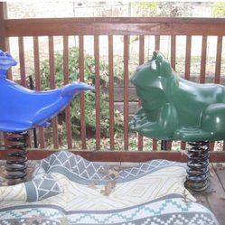 OUTDOOR Playground Equipment 2 Complete Spring Animals Whale AND Frog 