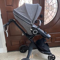 Stokke Xplory 6 Gray/black Luxury Stroller With Infant Car Seat!