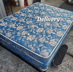 Queen mattress and box spring.