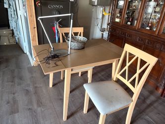 Wood Dining Table with 2 Chairs