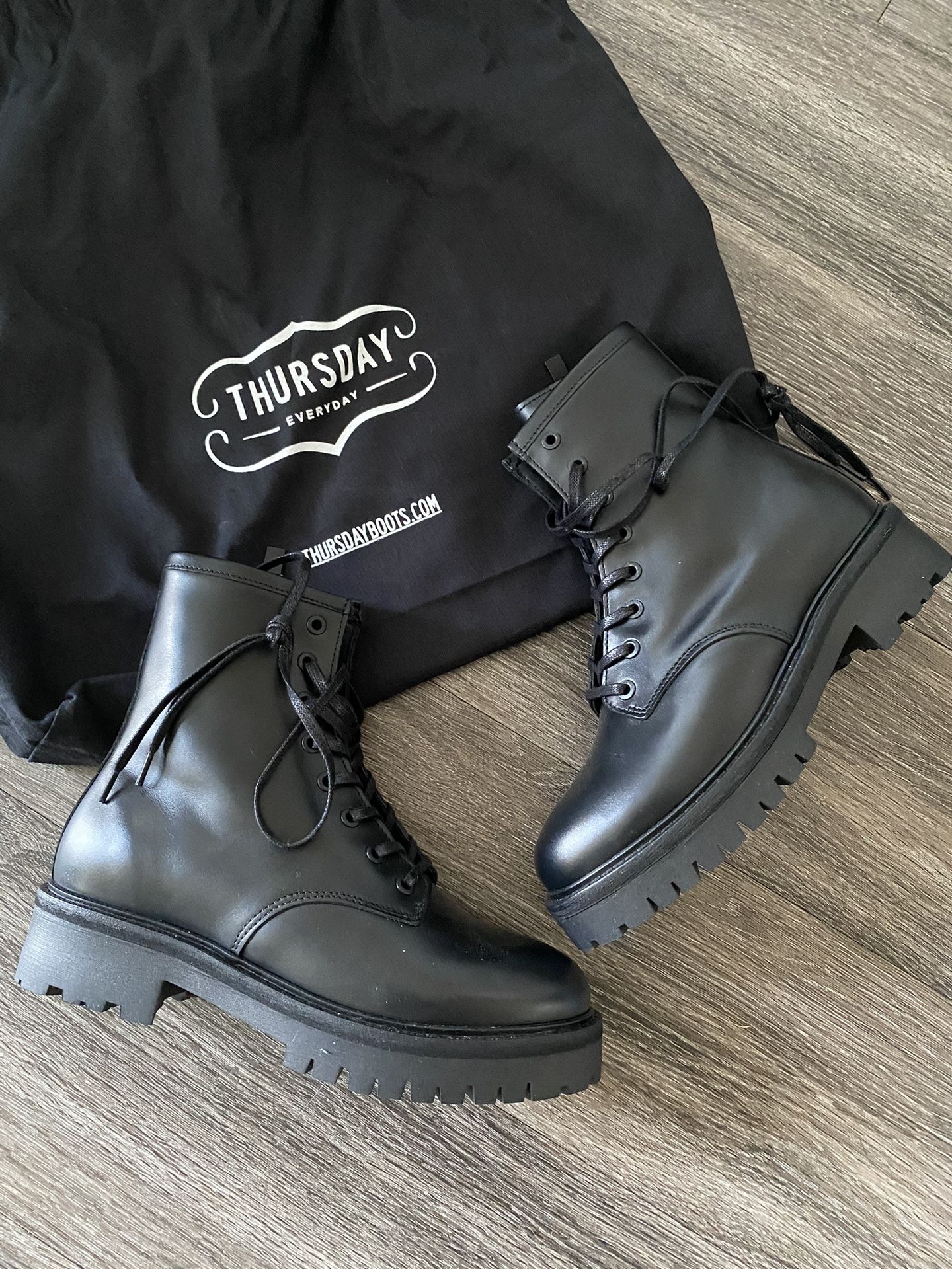 Thursday Black Combat Boots
