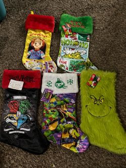 5 Character Christmas Stockings Bundle - New with Tags