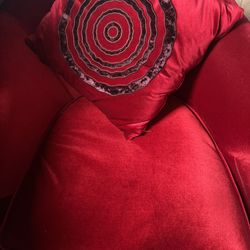 Two Red Accent Chairs