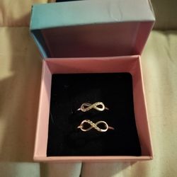 2 Sterling Silver And Diamond Infinity Rings