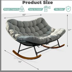 Outdoor Rocking Bench - With Cover