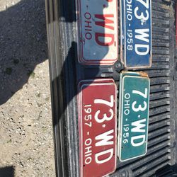 Vintage 1950's Ohio State License Plates Lot
