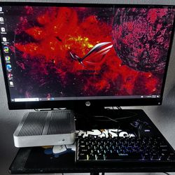 Intel I5 Small Desktop Computer With Hp 27” Monitor 