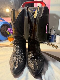 Black Caiman Crocodile Cowboy Boots