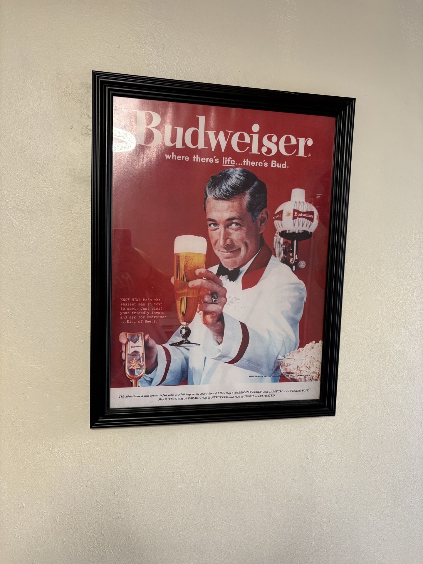 Framed Vintage Budweiser Poster