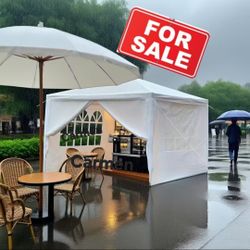 10x10 White Gazebo Wedding Party Tent Canopy With Windows & Sidewalls - (FOR SALE)