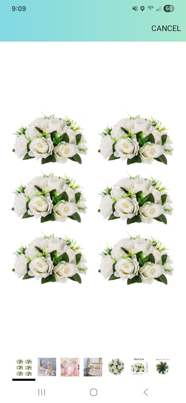 Flower Centerpieces for Wedding Tables: Wedding Table Decorations White Flower Balls Centerpieces for Engagement Cerebration Party Center Pieces 6 Pac