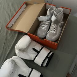 Nike Boxing Shoes With Everlast Boxing Gloves 