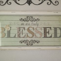 Blessed Glass Wall Decor