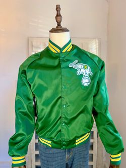 Vintage 90s MLB Chalk Line Oakland Athletics A's Satin Baseball Jacket Sz Medium