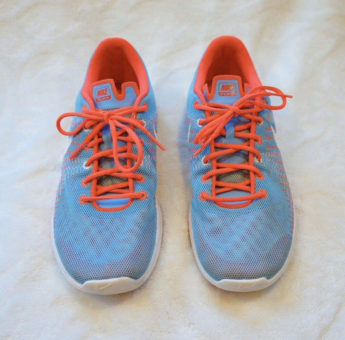 Nike Kid Flex Fury Running Tennis Shoe Blue Coral