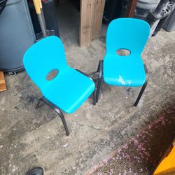 Two Lifetime Kid Chairs.