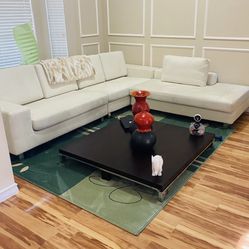 Cream Living Room Set With Coffee Table 