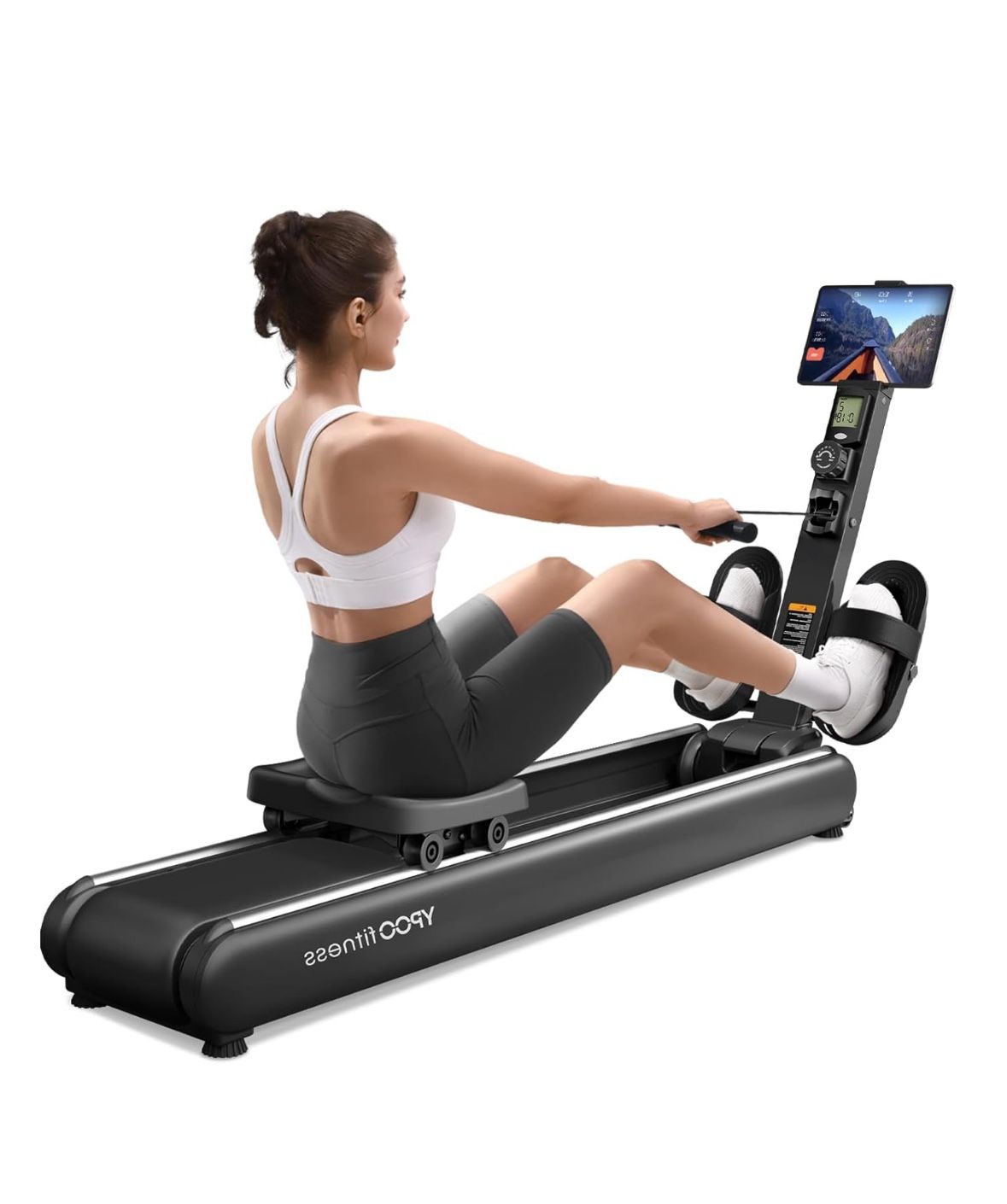 Rowing Machine Magnetic Rower 16 Levels Of Quiet Rowing Workout Dual Slide Rail