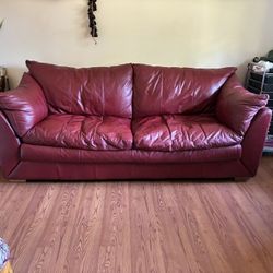 Red leather couch