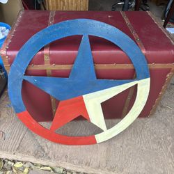 A beautiful metal star 28 inches across it 