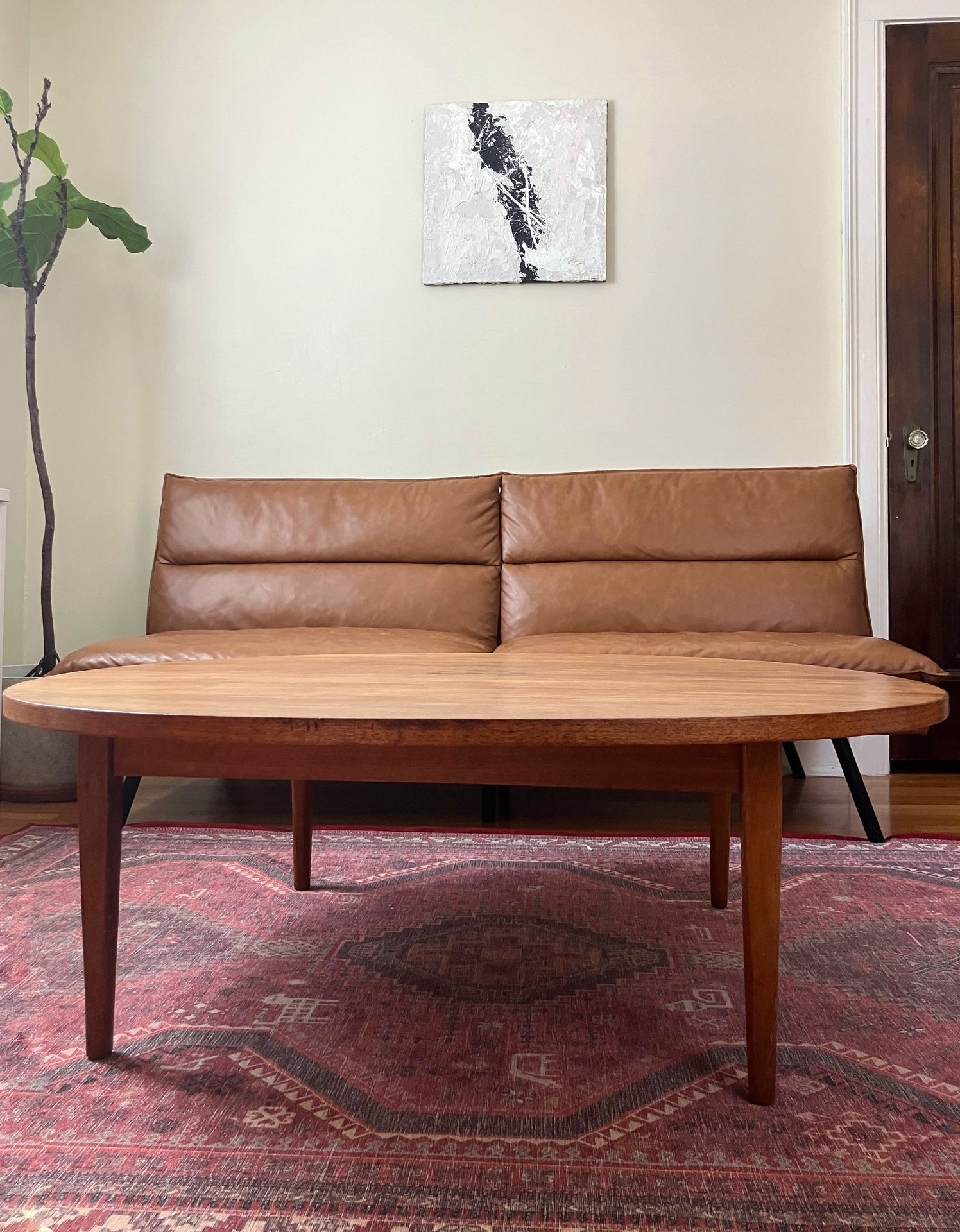 Mid-Century Modern Drexel Large Walnut Round Coffee Table