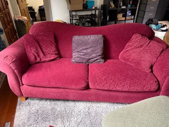 Comfy Red Swirl Couch