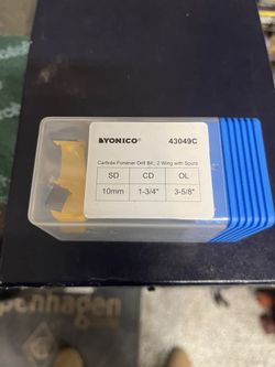 1-3/4" Diameter Carbide Forstner Drill Bit - 10mm Shank - Yonico 43049C