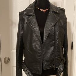 Black faux leather jacket