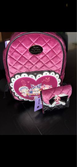 Kuromi & my Melody & my sweet piano mini backpack and wallet