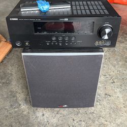 Yamaha Receiver And Polk Audio Subwoofer