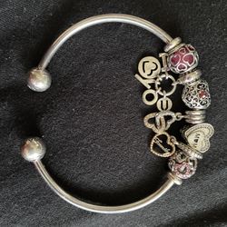 Bracelet With 7 Charms (Sterling Silver Pandora)