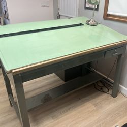 (2) Draw Drafting Table With Sliding Horizontal Straight Edge