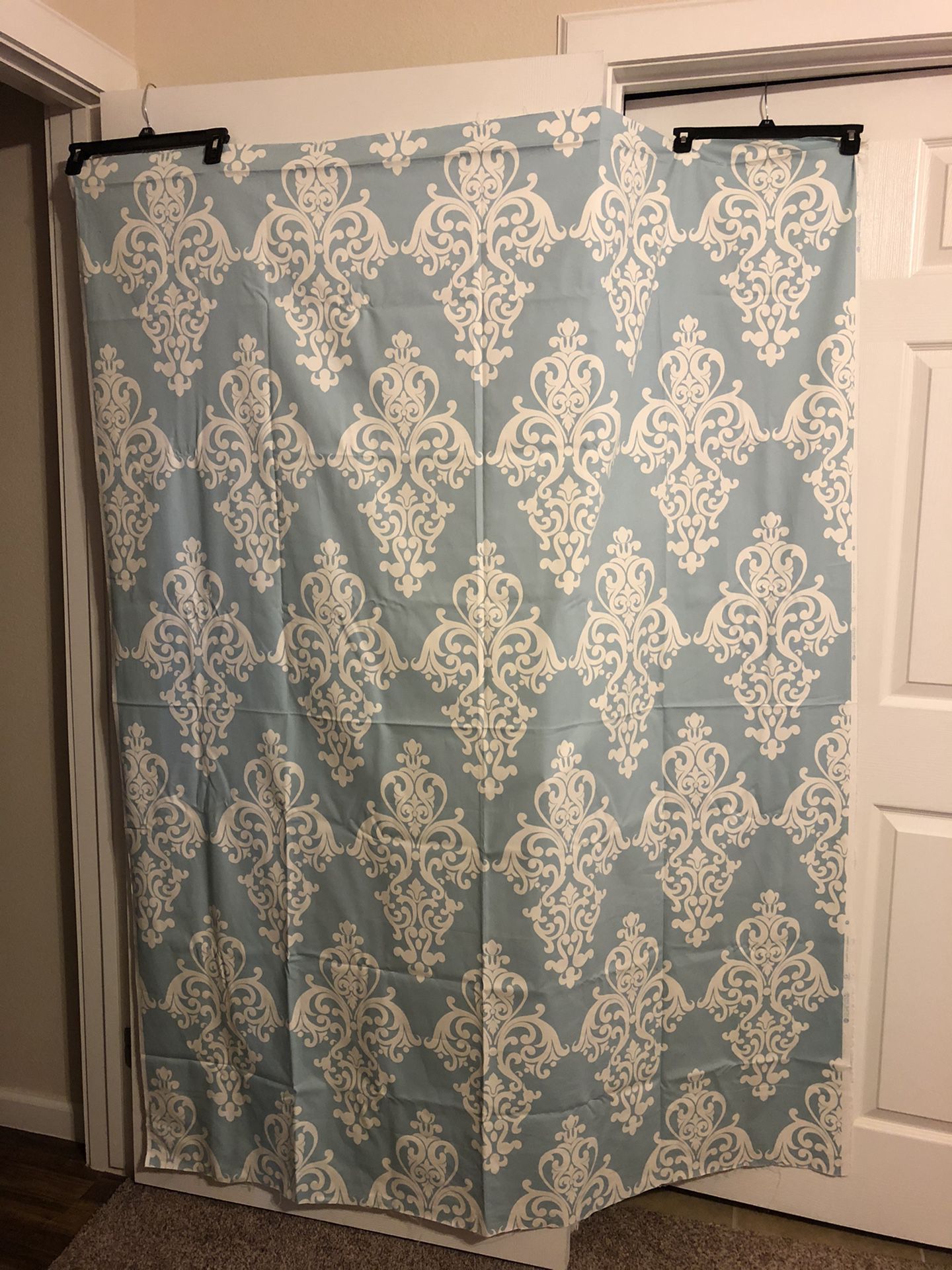 New, never used Light blue & white fabric. No stains. Asking $4