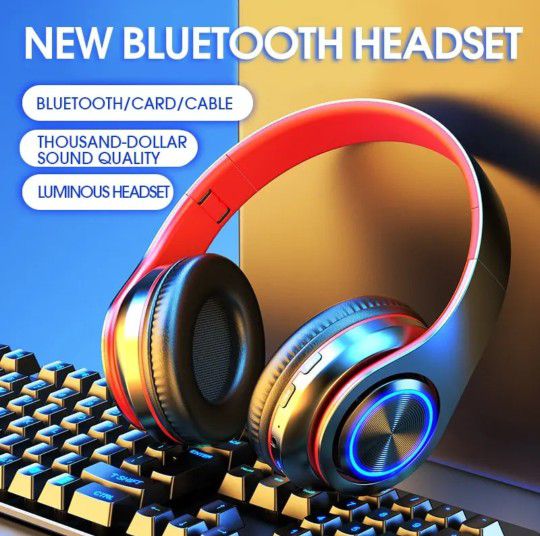 B39 Headphone With Wireless Bluetooth Colorful Light Pluggable Card Game Music Movement